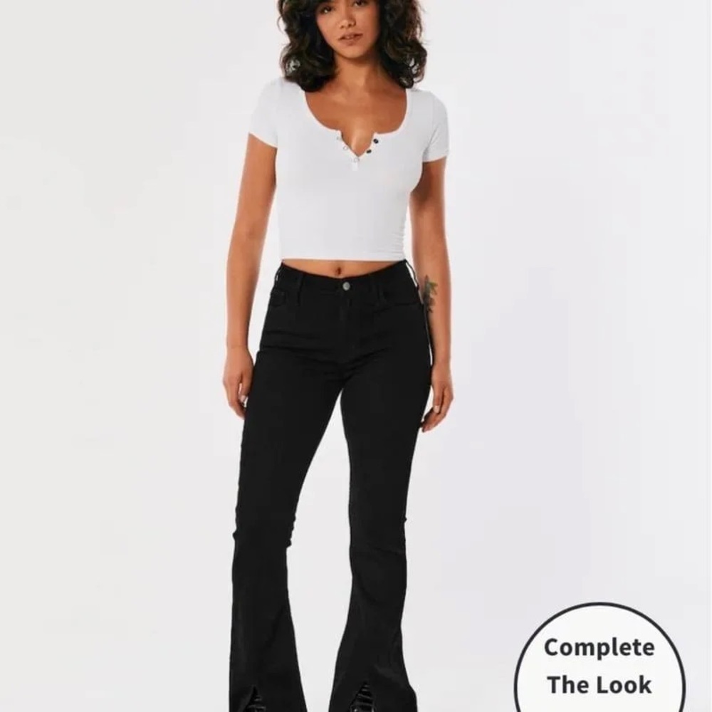 Hollister Co. Black Flared Jeans 
Women | Color: Black Size:26‎
